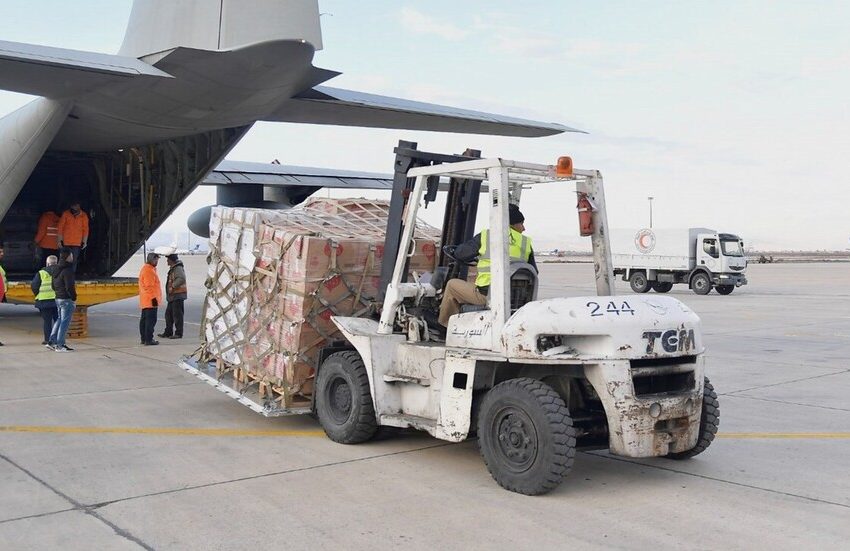 وصول طائرات مساعدات سعودية وإماراتية وليبية وصينية إلى سوريا (صور)