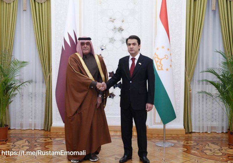  رئيس المجلس الوطني التابع للمجلس العالي لجمهورية طاجيكستان يلتقي سفير دولة قطر مبارك بن عبدالرحمن النصر