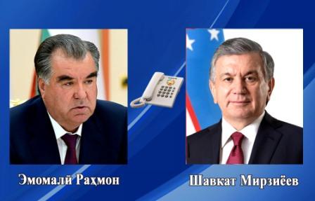  Emomali Rahmon had a telephone conversation with his Uzbek counterpart Shavkat Mirziyoyev