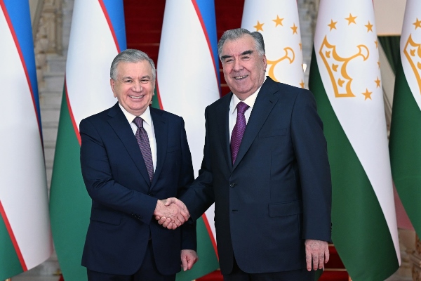  President Emomali Rahmon Meets with President of Uzbekistan Shavkat Mirziyoyev