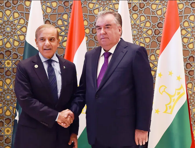  Президент Таджикистана Эмомали Рахмон провел встречу с Премьер-министром Исламской Республики Пакистан Шахбозом Шарифом