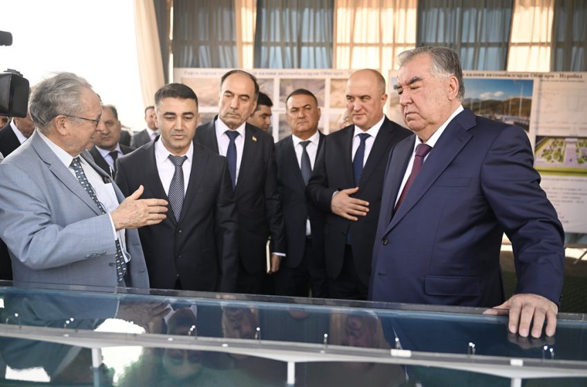 Истиқболи меҳмони олиқадр дар ноҳияи Нуробод ва муаррифии лоиҳаи сохтмони пули мошингузар